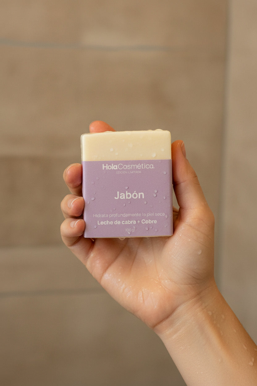 Pack 3 jabones de leche de cabra y cobre | Hidratación profunda para piel seca y sensible