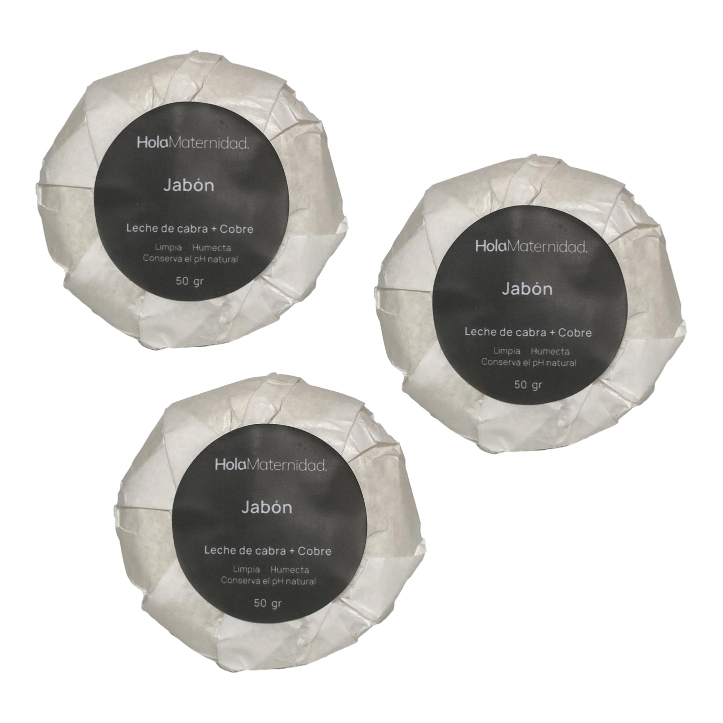 Pack de 3 Jabones Naturales en Barra de Leche de Cabra y Cobre - Más Cuidado a Mejor Precio | Hola Maternidad