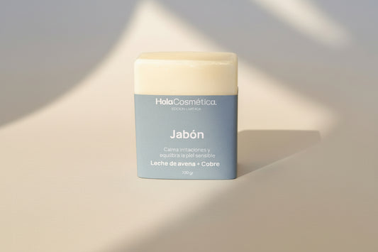 Jabón Natural en Barra de Leche de Avena y Cobre - Cuidado Suave para Bebés y Adultos | Hola Cosmética