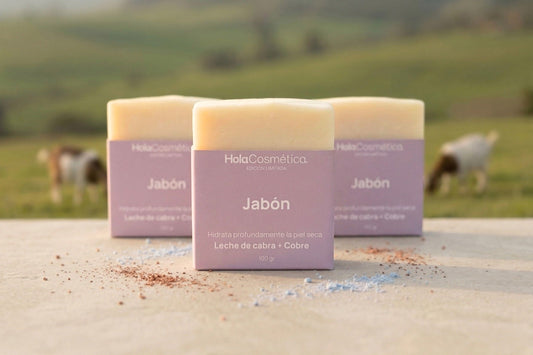 Pack de 3 Jabones Naturales en Barra de Leche de Cabra y Cobre - Más Cuidado a Mejor Precio | Hola Cosmética